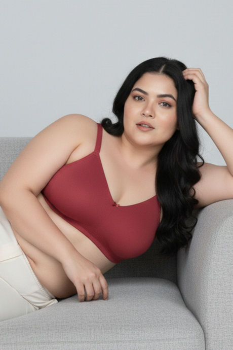 Zivame True Curv Double Layered Non Wired Full Coverage Super Support Bra - Garnet Rose — image 4